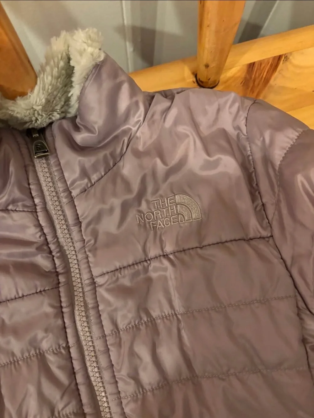 The North Face Women's Quilted Puffer Jacket in Dusty Lavender